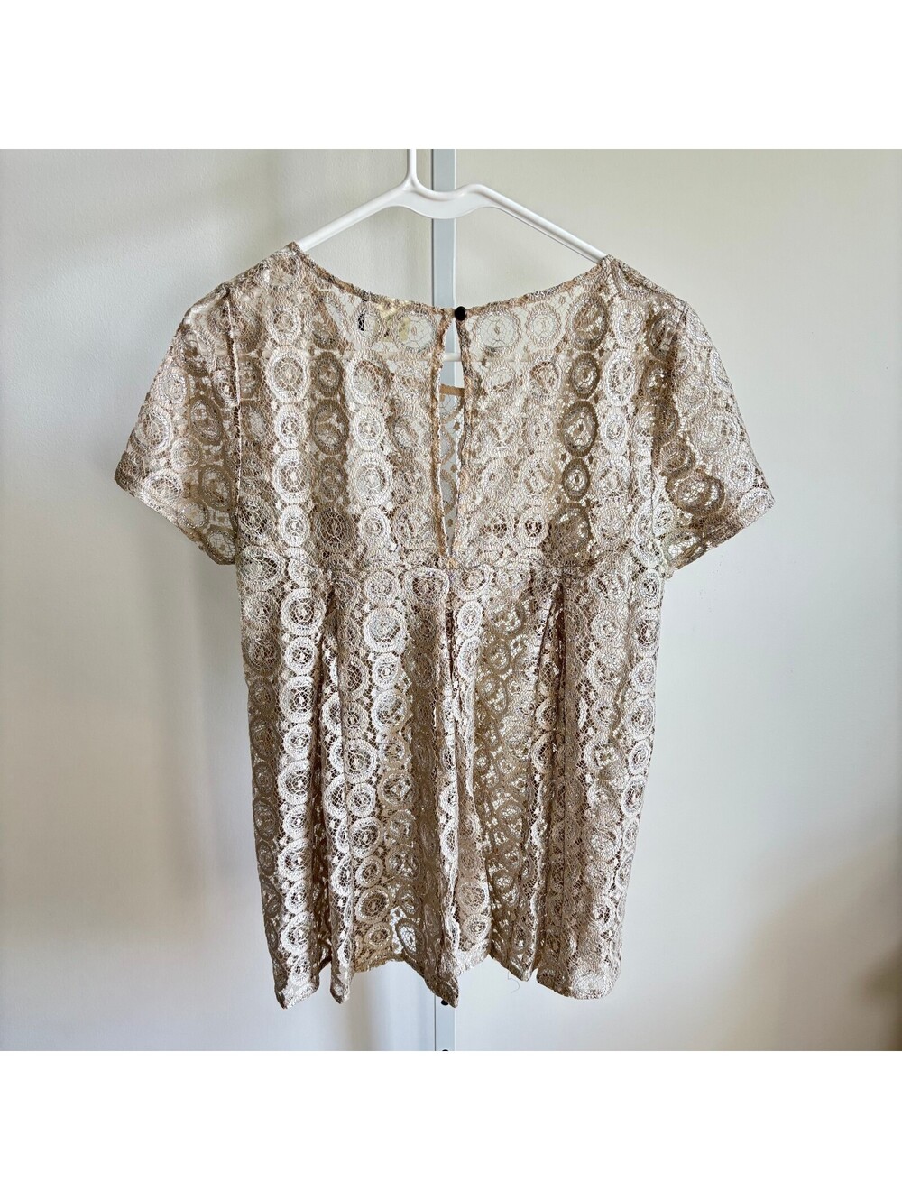 Anthropologie Akemi + Kin EUC Women's Lyra Lace Metallic Top (missing cami) S - Picture 4 of 5